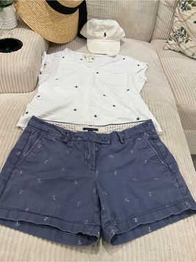 Tommy Hilfiger Blue Anchor-Print Women’s Bermuda Shorts